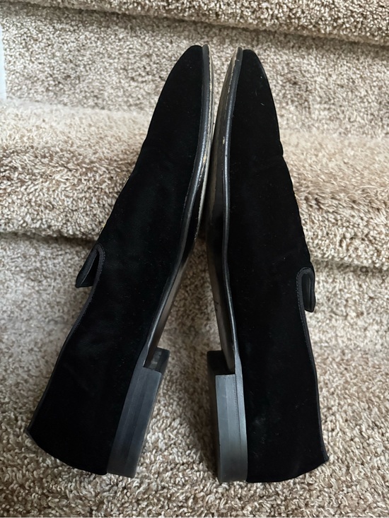 Salvatore Ferragamo Men’s Black Velvet Loafers with Gold Embroidered Emblem main image 5
